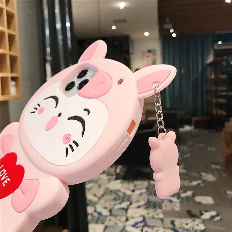 Ốp Điện Thoại Silicone Mềm Hình Heo / Mèo 3D Cho iPhone 14 Pro Max 13 Pro Max 12 Pro Max SE 2020 6 6s 7 8 Plus Xs Max XR 11 Pro Max