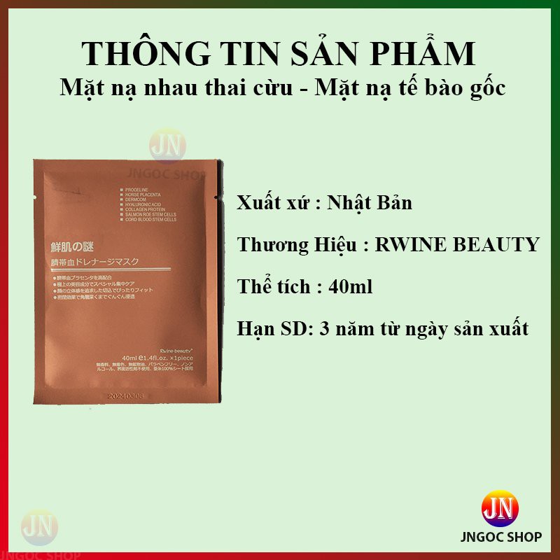 Mặt nạ dưỡng da Nhật Bản Rwine Beauty siêu cấp ẩm, Mặt nạ tế bào gốc bổ sung collagen | BigBuy360 - bigbuy360.vn