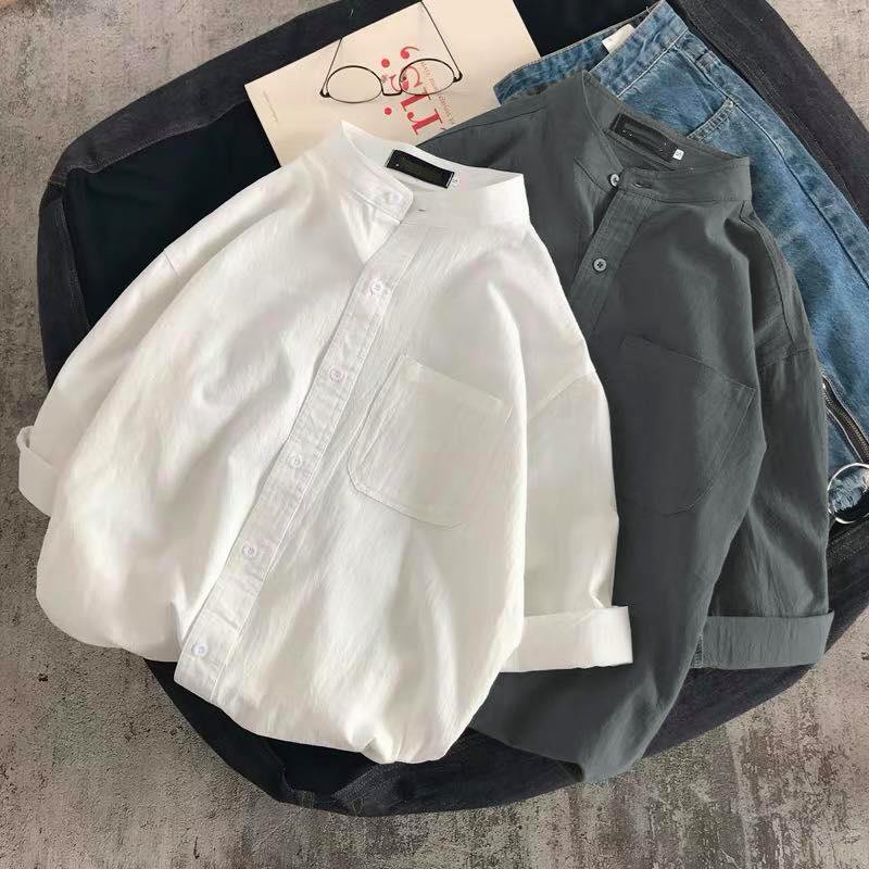 Áo sơ mi đũi cổ tàu Jack Lane, áo sơ mi nam nữ Unisex | BigBuy360 - bigbuy360.vn