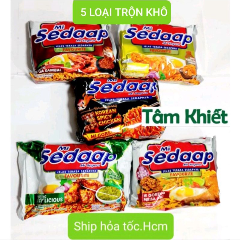 Mì gà cay trộn  khô mi gerong sedaap 87 GR, có 5 vị.date:5/24