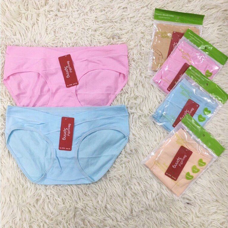 Quần lót bầu và sau sinh cạp chéo, COTTON CAO CẤP co giãn, thấm hút tốt, hàng đẹp túi zip từng quần riêng