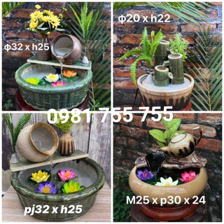 Đài phun nước- Thác phong thủy gốm sứ Bát tràng