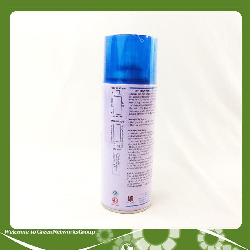 Sơn xịt ATM Spray A002 màu candy blue (xanh) Greennetworks