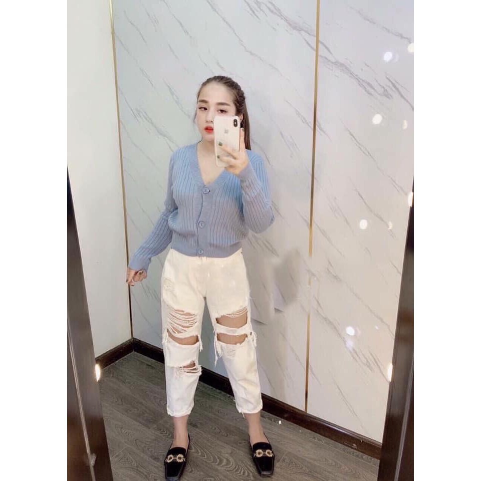 Áo cardigan len mịn 3 KHUY siêu cá tính