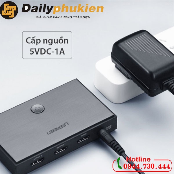 Bộ chia tín hiệu HDMI 2.0 1 ra 2 Ugreen 50707 hỗ trợ 4K2K@60Hz dailyphukien