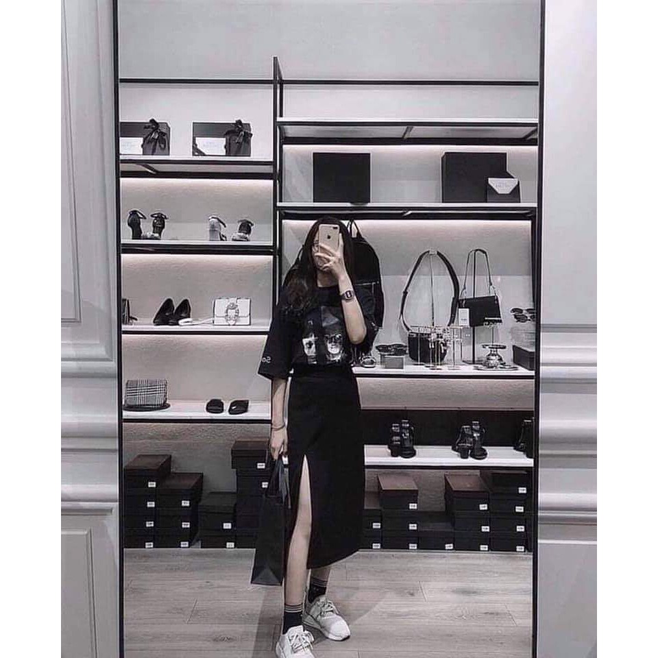 CHÂN VÁY MIDI SKIRT XẺ TÀ VINTAGE HOT