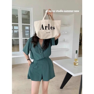 Set áo sơ mi vest quần sooc xếp ly chun sau chất thô lụa trượt mát mịn