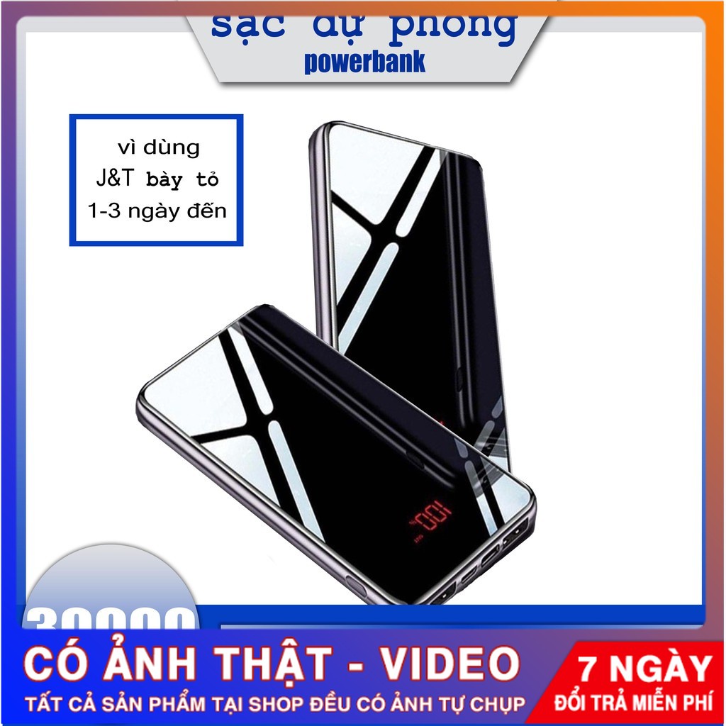 Sạc dự phòng 30000mah thị pin Chính hãng USB đôi Sạc nhanh power bank |LuxuryShop