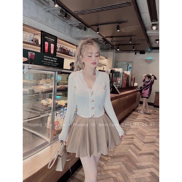 ÁO LEN DÀI TAY KHUY ĐỒNG 4 MÀU