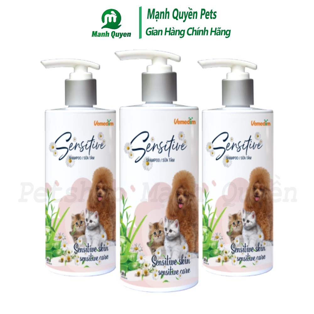 Sữa Tắm Dành Cho Thú Cưng Vemedim Sensitive Shampo, Dung Tích 300ML, Giúp Chắc Lông Giảm Gãy Rụng