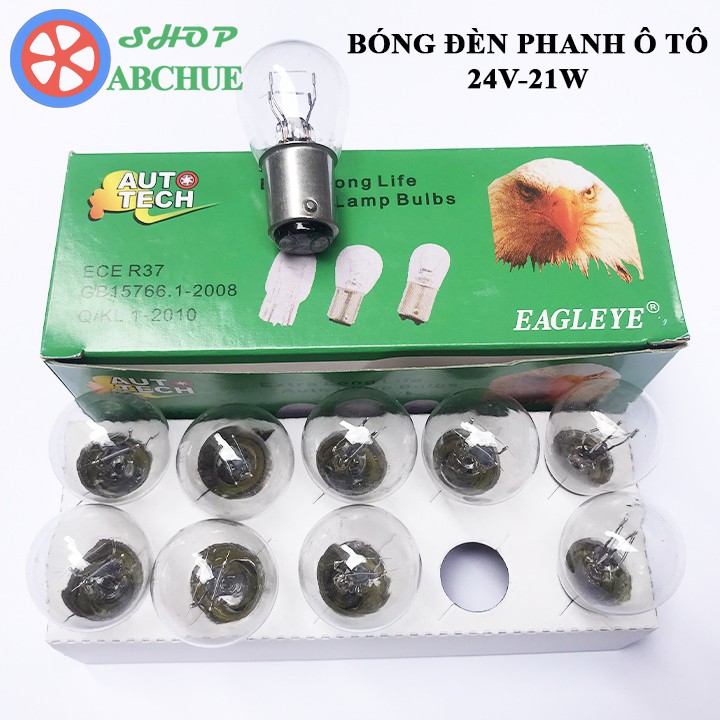 10 Bóng Đèn Phanh Đèn Thắng Ô Tô 2 Tóc 24v 21/5w Đui Cài