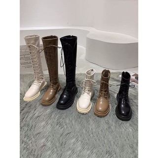 ] boot đế bánh mì buộc dây