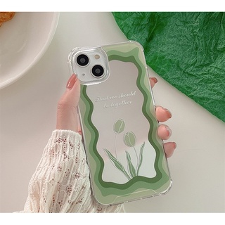 Ốp lưng dành cho iphone gương tulip xanh