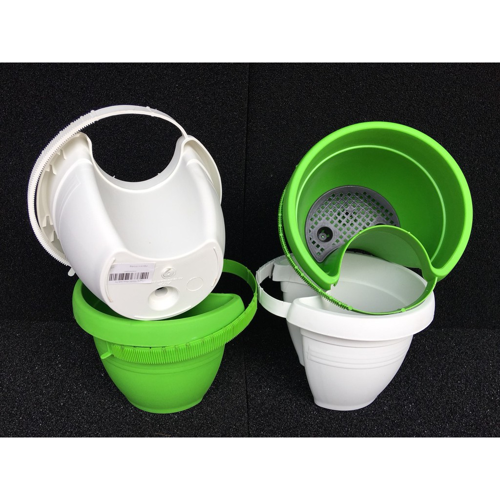 Combo 2 Chậu Nhựa Treo Cột Tròn, Chậu Ôm Cột từ 8-13cm (Đáy Chậu giữ 0.3lit nước)