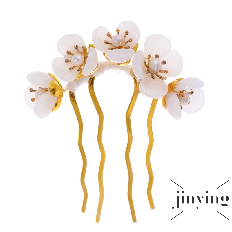 GETNOIVAS Trâm cài tóc hình hoa đính ngọc trai giả đáng yêu cho nữ