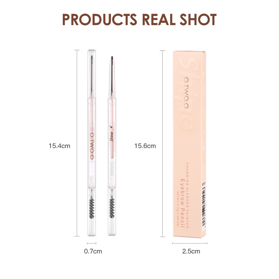 Bút Chì Kẻ Lông Mày O.TWO.O 2 Trong 1 Siêu Mịn 1.5mm Chống Nước Lâu Trôi