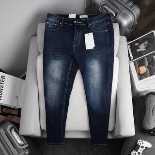 Quần Jean Nam xanh đậm bụi slimfit xuất xịn ống ôm nhẹ jean thun co giãn