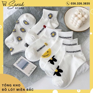 Set 10 Đôi Tất Hoa Cúc Hot Trend ( Đen và Trắng )