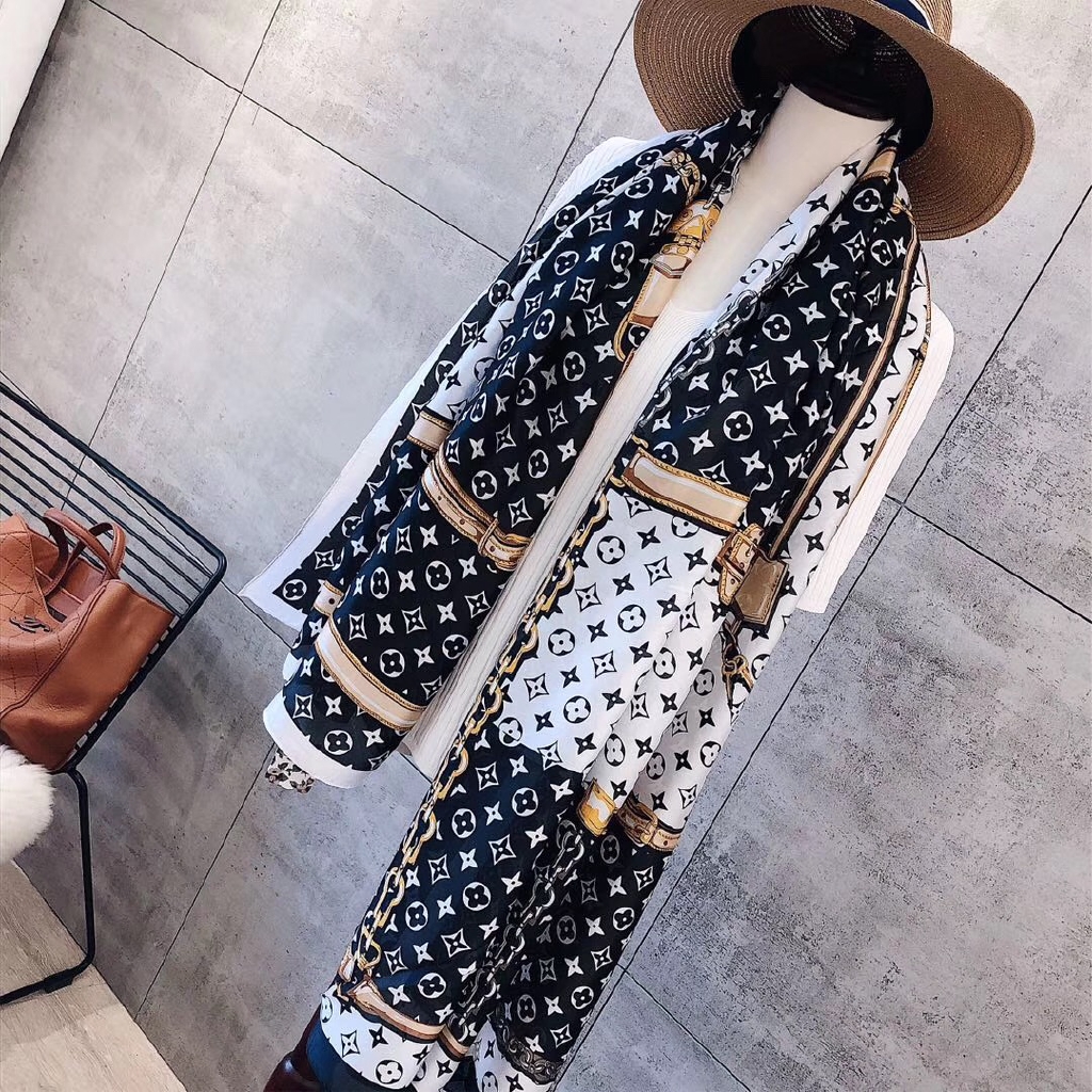 Khăn Quàng Cổ Lụa Mềm Mại Chống Nắng Đi Biển Mùa Hè Sang Trọng Cổ Điển Thương Hiệu Phụ Nữ 2021