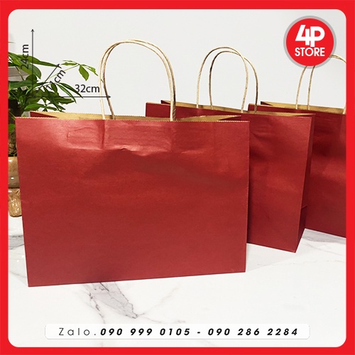 01 Túi  Kraft Xịn màu Đỏ
