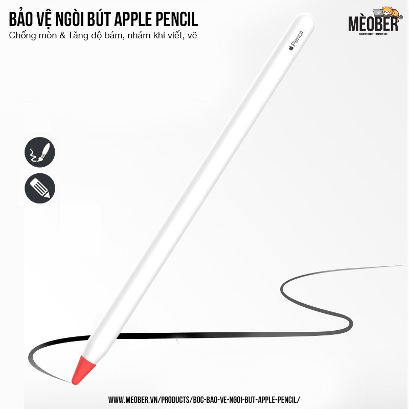 Bọc bảo vệ ngòi bút Apple Pencil thế hệ 1 và 2, chống mòn, chống trượt, silicon cao cấp (8 màu)