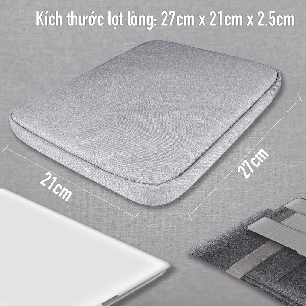 [Chống Sốc Dầy] Túi 2 ngăn vải chống thấm ướt cho iPad, máy tính bảng 8 inch, 9.7 inch, 10.2 inch, 10.5 inch, 11 inch