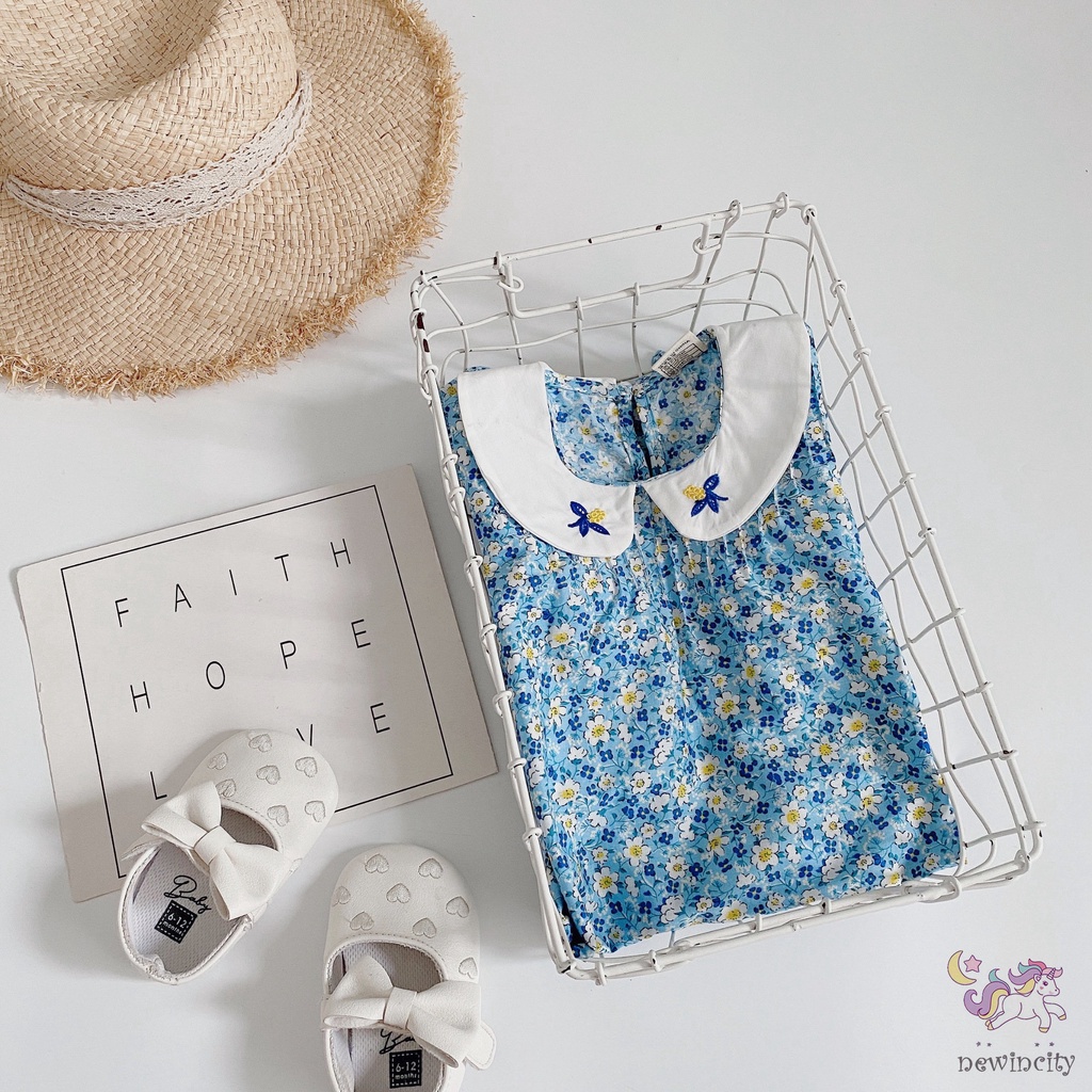 Đầm Bé Gái Thêu Hoa Phong Cách Hàn Quốc