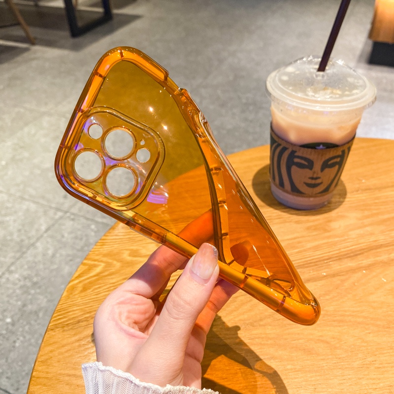 Ốp Điện Thoại Mềm Trong Suốt Dày Dặn Chống Sốc Màu Kẹo Cho iPhone 11 12 13 Pro Max ip11