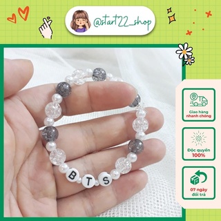 Vòng tay hạt cườm BTS cool đen trắng idol kpop start22_shop