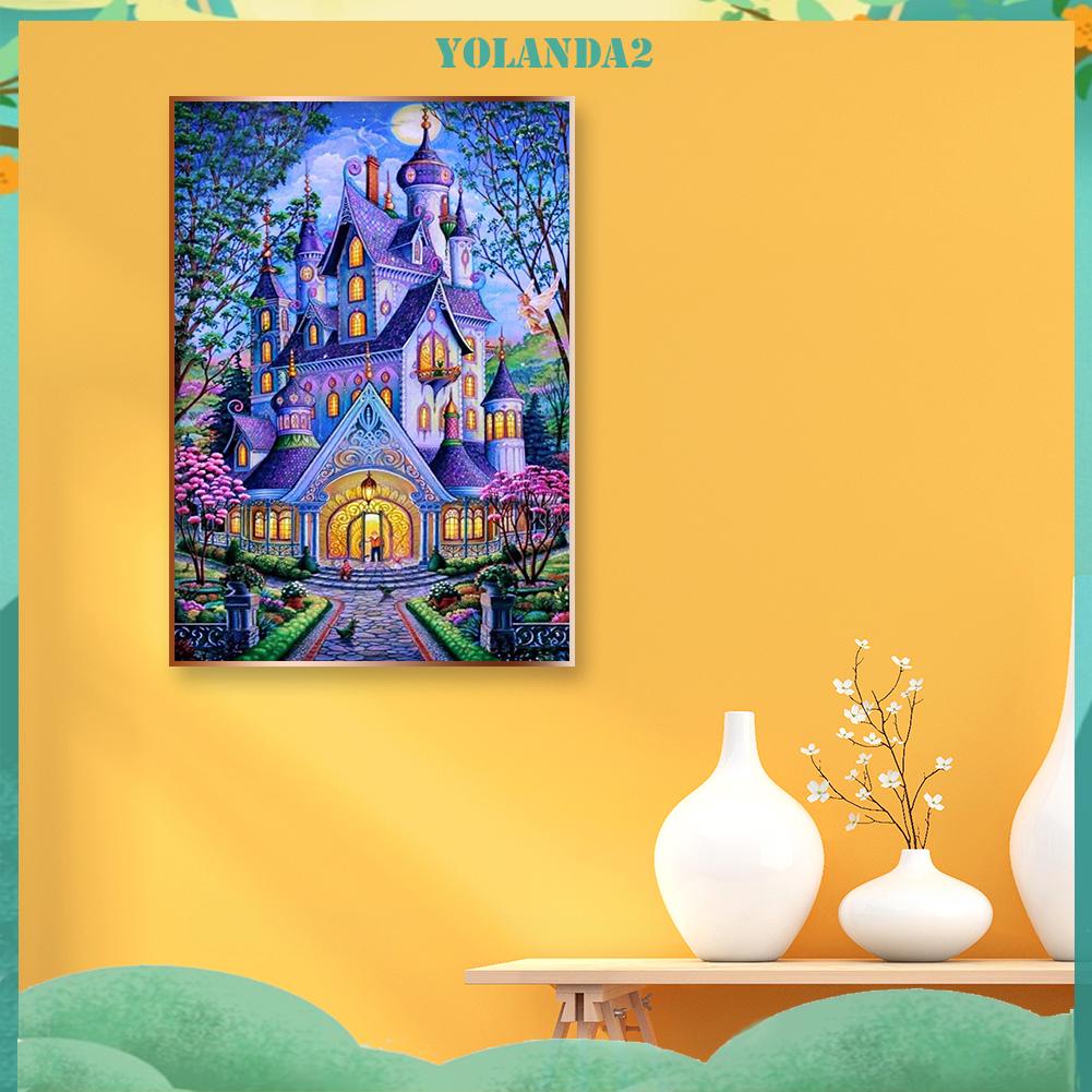 Bộ Tranh Đính Đá Tự Làm Hình Lâu Đài Màu Tím 2 / Mosaic