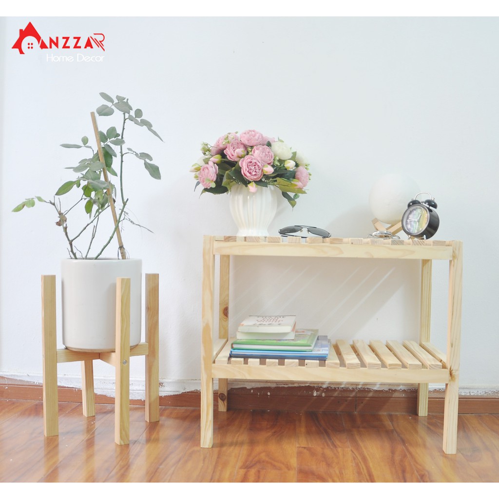 Kệ gỗ đa năng, kệ trang trí Anzzar.home, decor phòng ngủ, kệ gỗ đầu giường