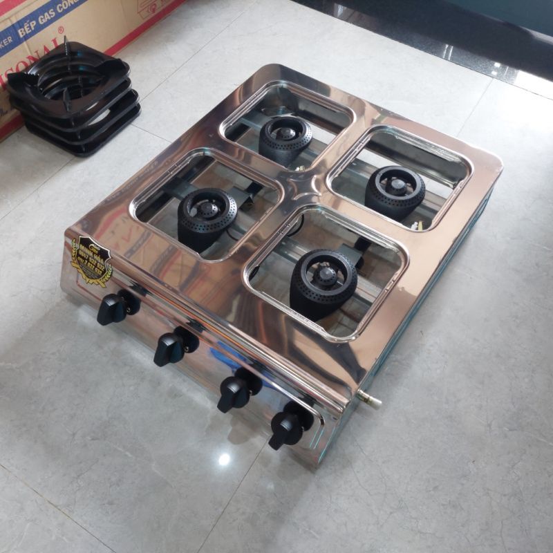 Bếp gas mỳ cay cấp độ bánh xèo 4 lò vuông