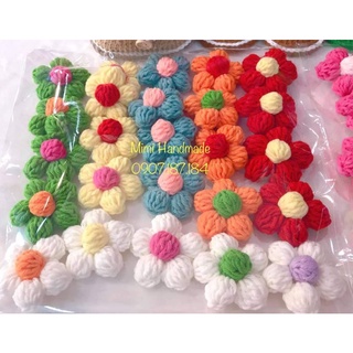 Hoa len handmade trang trí áo, túi, làm cột tóc....