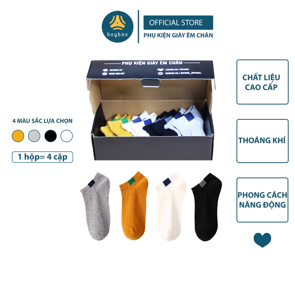 Vớ vổ ngắn chất liệu thun cotton cao cấp, thoáng khi, co giãn tốt, màu sắc đa dạng dễ phối đồ - buybox - BBPK220