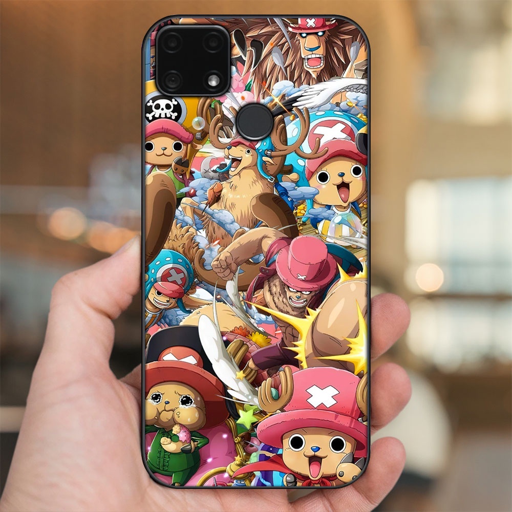 Ốp lưng Realme C25 viền đen in hình Chopper One Piece Đảo Hải Tặc