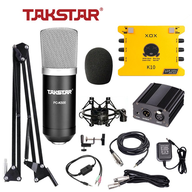 Combo mic thu âm chuyên nghiệp - Micro Takstar PC K500, Soundcard K10 [BH 1 NĂM]