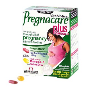 Viên Uống Tăng Cường Sức Khỏe Cho Phụ Nữ Mang Thai Vitabiotics Pregnacare Plus Omega 3 Anh Quốc (Hộp 56 viên) - 0305774
