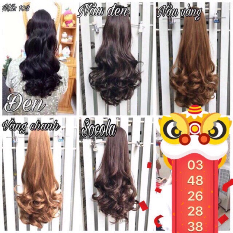 Tóc giả ngoặm xù sóng chịu nhiệt 180 độ-😍💕-free ship
