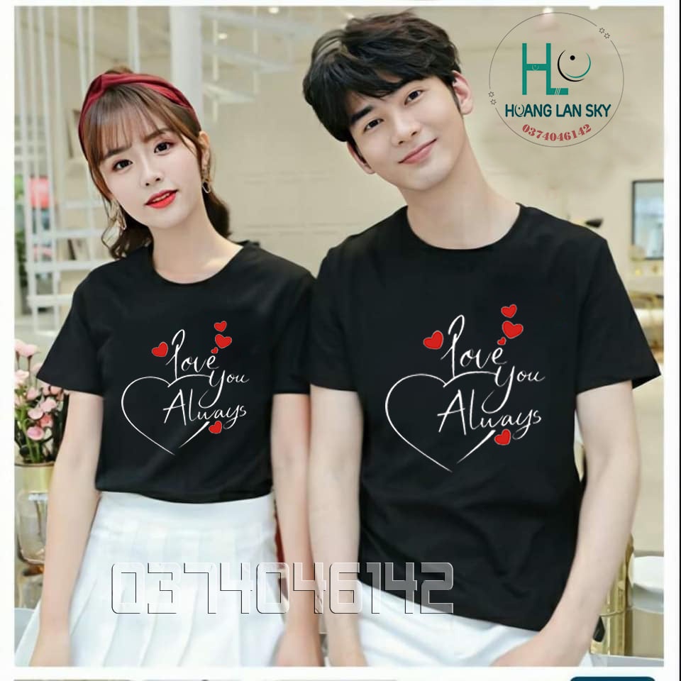 Áo Đôi Đẹp  Áo Cặp Nam Nữ  LOVE TÌNH NHÂN TRẮNG ĐEN