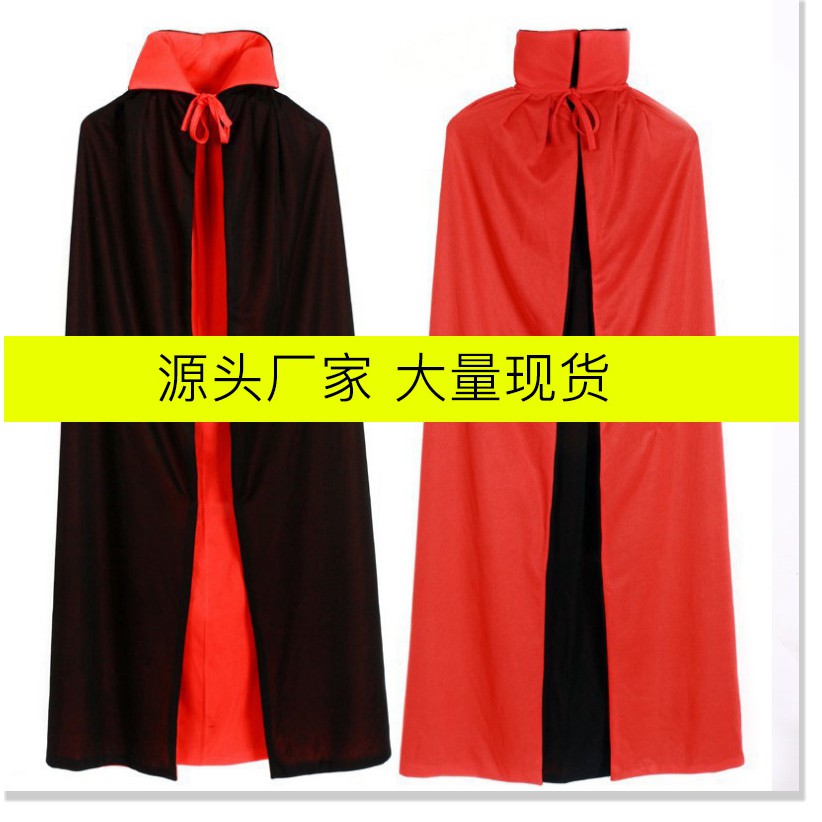 Halloween áo choàng áo choàng trẻ em người lớn cosplay đóng vai áo choàng cướp biển đôi màu đen và đỏ áo choàng chết