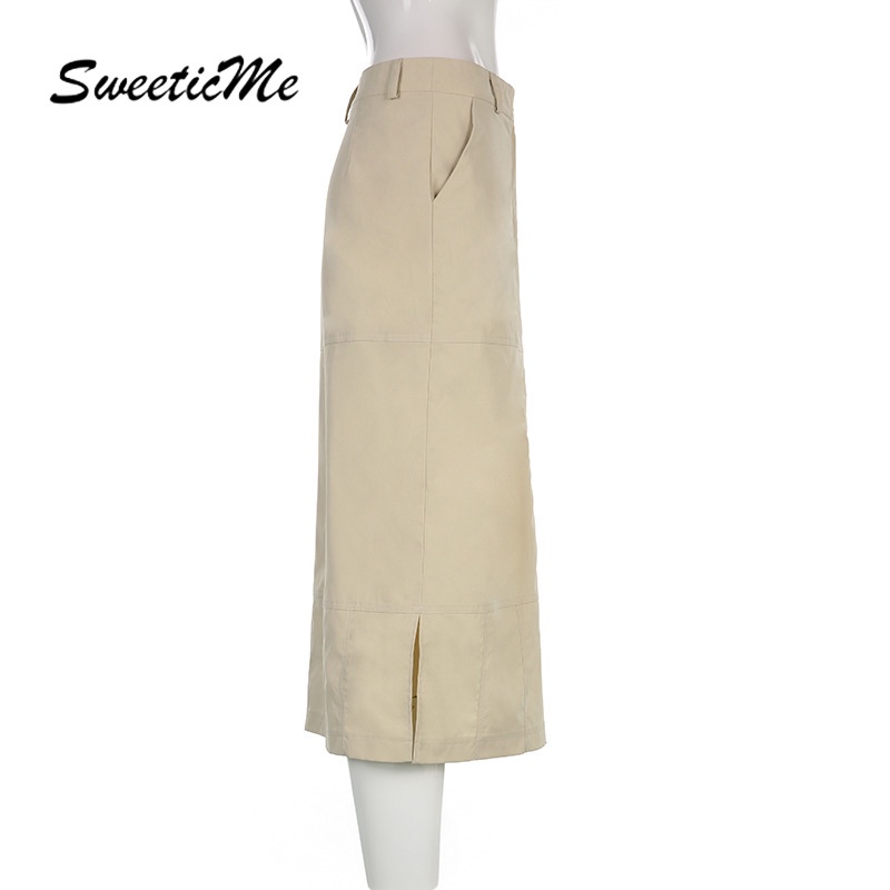 Sweeticme Váy May Xẻ Tà Thời Trang Nữ