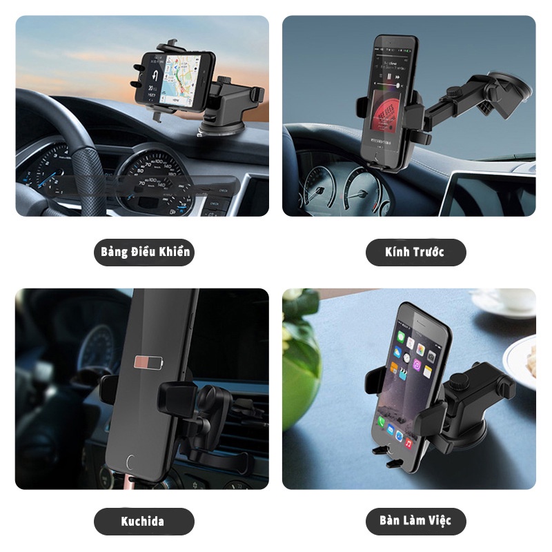 Giá Đỡ Điện Thoại Trên Xe Ô Tô , Kẹp Điện Thoại Trên Xe Ô Tô Gắn Taplo, Kính Và Cửa Điều Hòa Quay 360 Độ Cao Cấp | BigBuy360 - bigbuy360.vn
