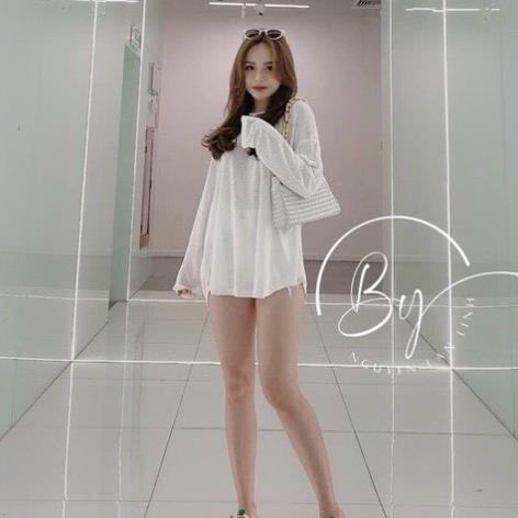Áo xích đan lưng, áo thu đông dài tay cổ rộng hàng đẹp *