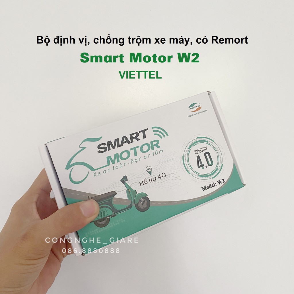 [ Có REMORT ] Định vị, chống trộm Xe máy Smart Motor W2 Viettel