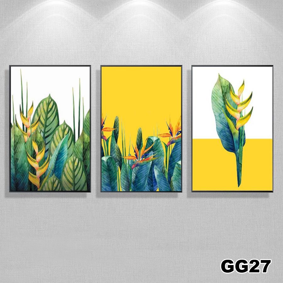 Tranh treo tường canvas 3 bức phong cách hiện đại Bắc Âu 204, tranh decor trang trí phòng khách, phòng ngủ, phòng ăn