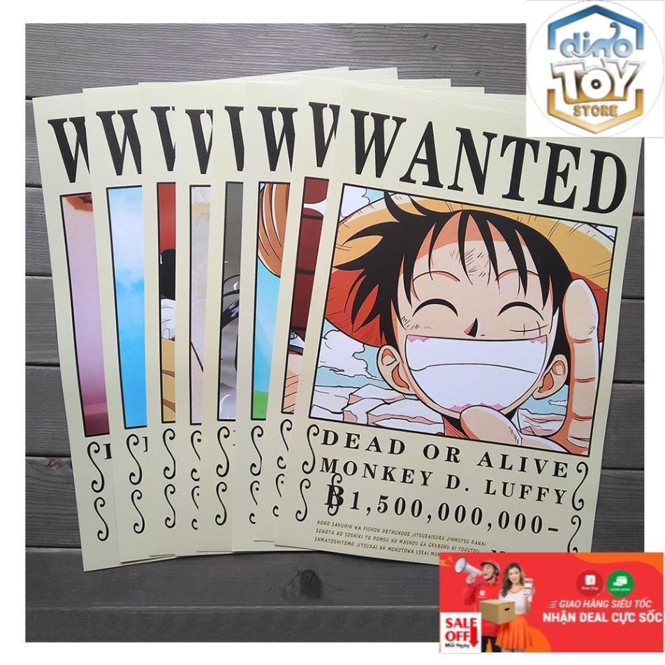 Poster Truy Nã Team Mũ Rơm Onepiece - bìa cứng kẹp sách A5 đẹp chất