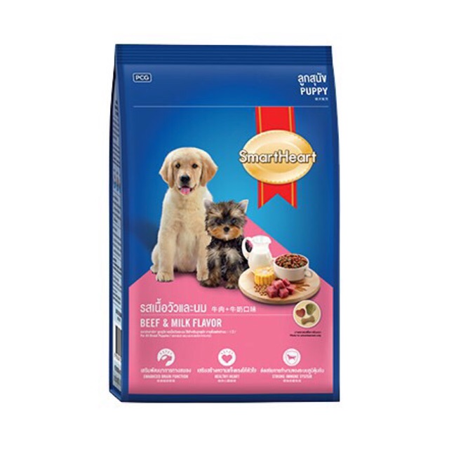 [Mã 229FMCGSALE giảm 8% đơn 500K] (1,5kg) Thức ăn cho chó nhỏ Smartheart puppy vị thịt bò và sữa