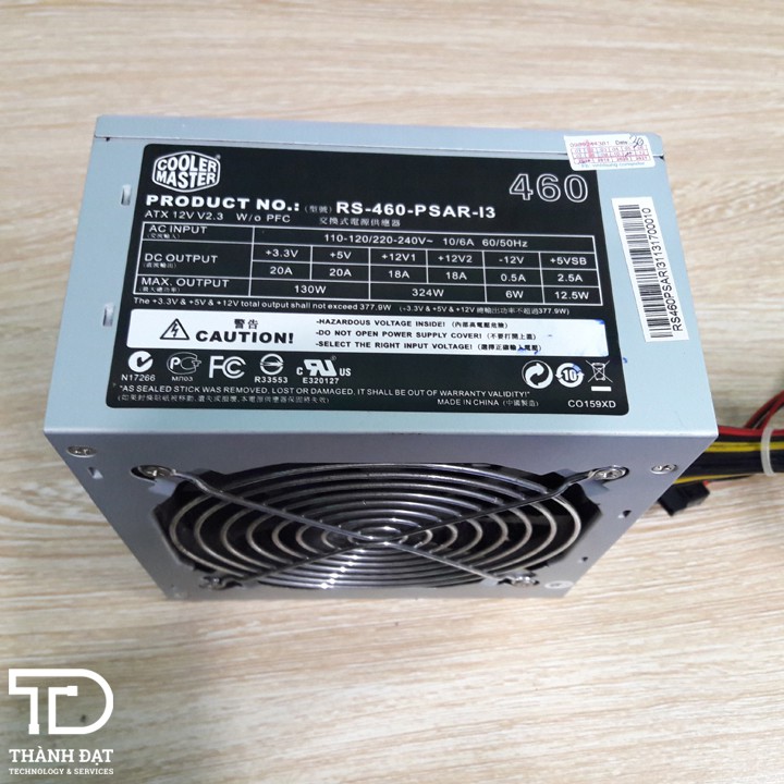 Nguồn máy tính công suất thực Cooler Master 460w - PSU Cooler Master 460 cũ