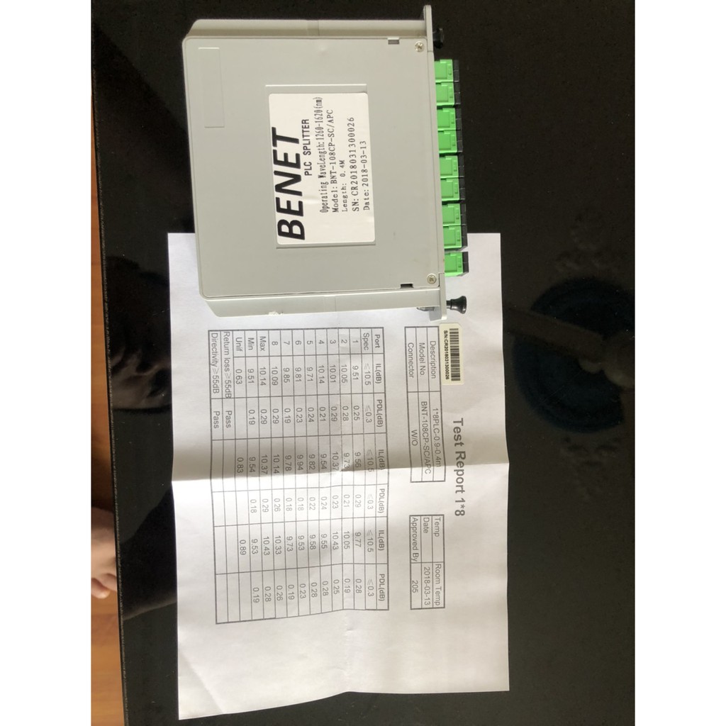 Bộ chia quang hộp 1x8, đầu nối SC/APC