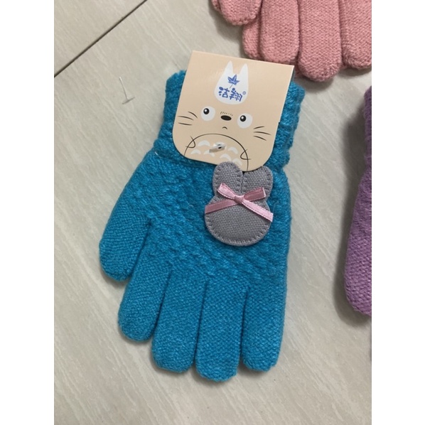 (1đôi) găng tay len dày dặn gắn hình thỏ xinh xắn cho các bé từ 3-7tuổi.